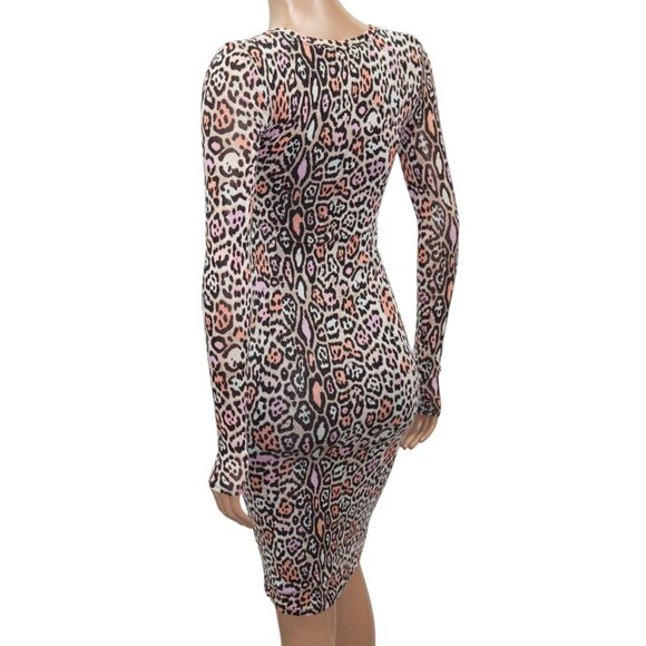 BCBG Maxarzria Bodycon Leopard Animal Print Mini Dress XS - Picture 8 of 8